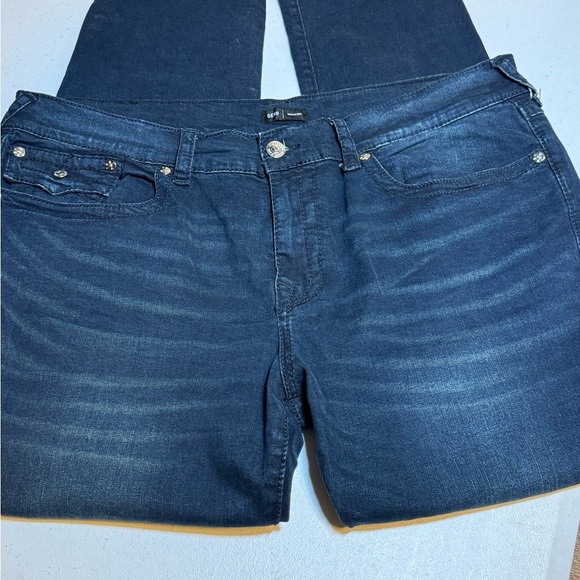 True Religion Jeans Mens 40x32 Blue Geno Flap Big T Relaxed Slim Stretch Denim - Picture 1 of 8